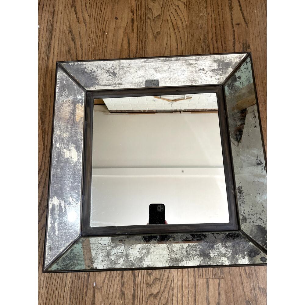 Vintage Dubois Distressed Mercury Glass Mirror Beveled Mirrored Frame 19.75"